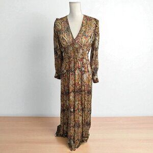 BA&SH Paisley Print Quartz Robe Maxi Gown Dress Size Medium